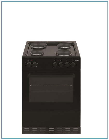 P06E1S1BL PowerPoint 60cm Single Cavity with Solid Hob