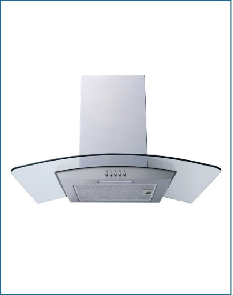 P21390XBSS POWERPOINT 90CM CURVED GLASS HOOD