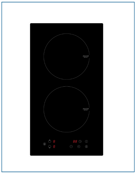 P152CZTCIN Powerpoint 2 Zone Induction Ceramic Hob with Touch Control.