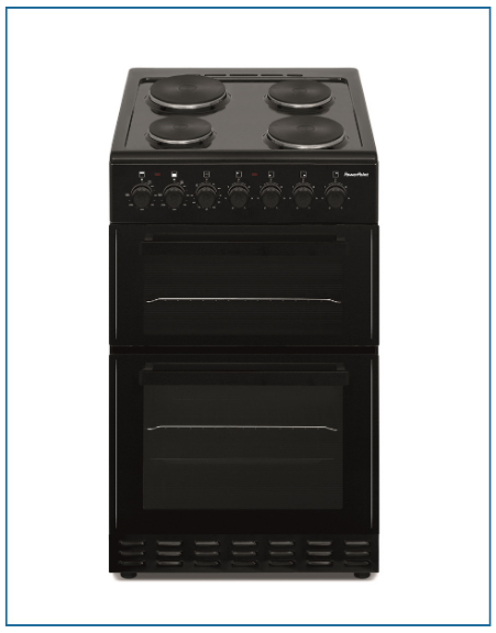 P05E2S1BL PowerPoint 50cm Double Cavity with Solid Hob